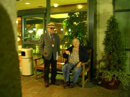 Joseph Meyer and Currie Colket waiting to go to the Three Dollar Cafe