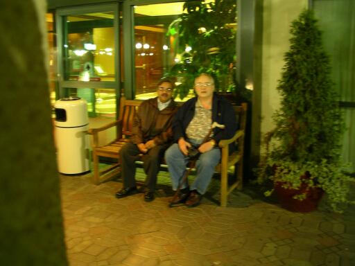 Alok Srivastava and Currie Colket waiting to go to the Three Dollar Cafe