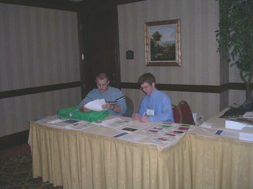 Jeff Arrington and David Hitchcock at the Conference Registration desk
