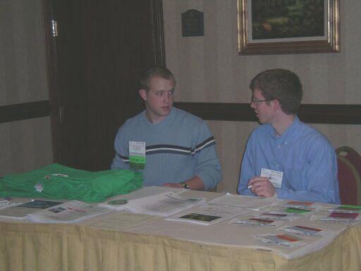 Jeff Arrington and David Hitchcock at the Conference Registration desk
