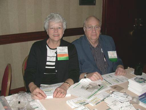 Anne Morrison and J.C. Morrison at the Registration Desk