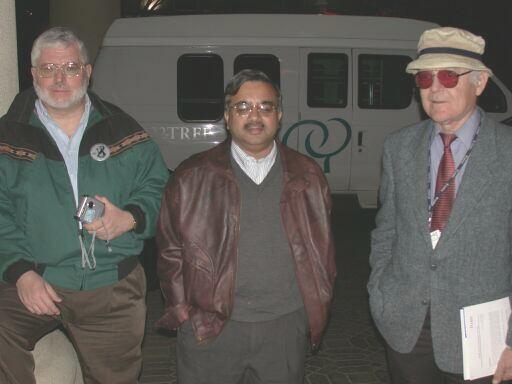 Tom Panfil, Alok Srivastava, and Joseph Meyer preparing to leave for the Three Dollar Cafe