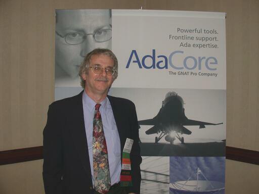 Ben Brosgol in front of the AdaCore booth