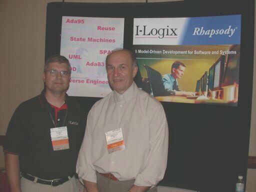 Ed Mayer and Angelo Pupa in front of the I-Logix booth