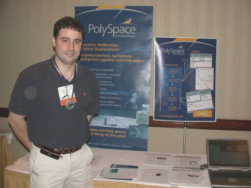 Steve Barriault in front of the PolySpace booth