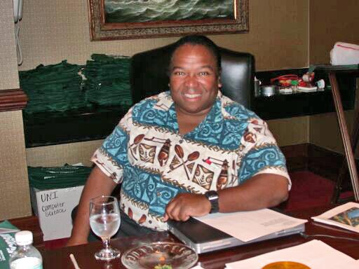 Eugene Bingue in the pre-conference preparations room