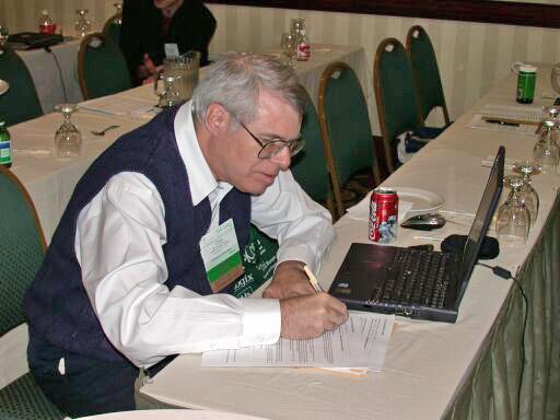 Clyde Roby taking notes at APIWG BoF for preparation of the post-conference CD-ROM