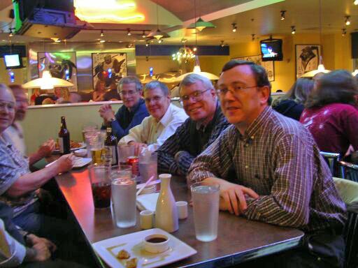 Saturday night at Ru San's Restaurant<br>Ben, John, Clyde, Dirk