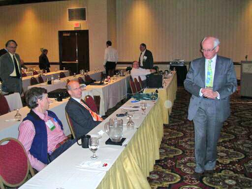 Ada 2005 presentation speakers:<br>Tucker Taft, Pascal Leroy, and John Barnes (standing)